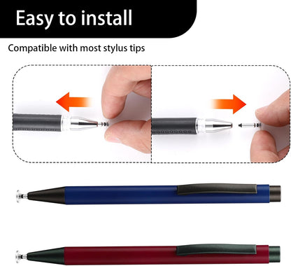 24 Pcs Stylus Tips Replacement Tips Only, Stylus Pen Tip Replacement High Precision Replaceable Pen Disc Tops Universal Round Shape Penpoint for Mobile Phones and Tablet PC Touch Screen Devices