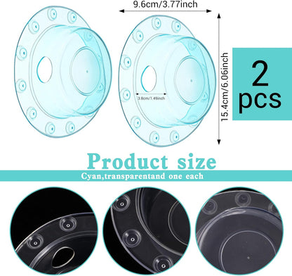 2 Pcs Bathtub Overflow Drain Cover Bathtub Stoppers 6.1 Inch Transparent & Green PVC Tub Overflow Drain Cover Plug for Deep Water Bath, Universal Fit for Tub Drains Hole