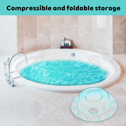 2 Pcs Bathtub Overflow Drain Cover Bathtub Stoppers 6.1 Inch Transparent & Green PVC Tub Overflow Drain Cover Plug for Deep Water Bath, Universal Fit for Tub Drains Hole