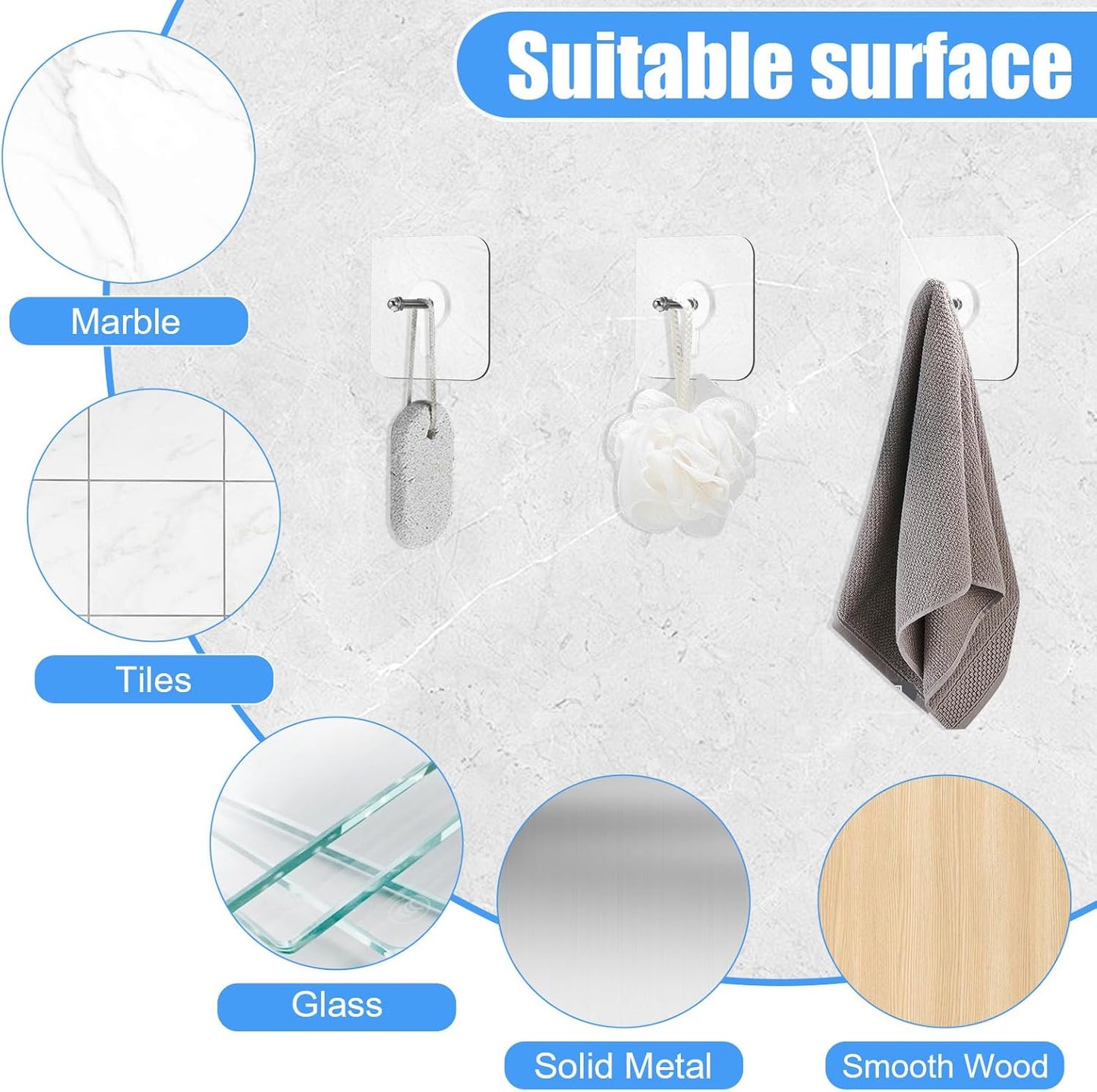 20 PCS Quick Stick Studs for Hanging Adhesive Wall Hooks Wall Hangers Self Adhesive Hooks Without Nails Screw Free Sticker, Seamless Screws for Mount, Reusable for Kitchen, Bathroom, Home, Office