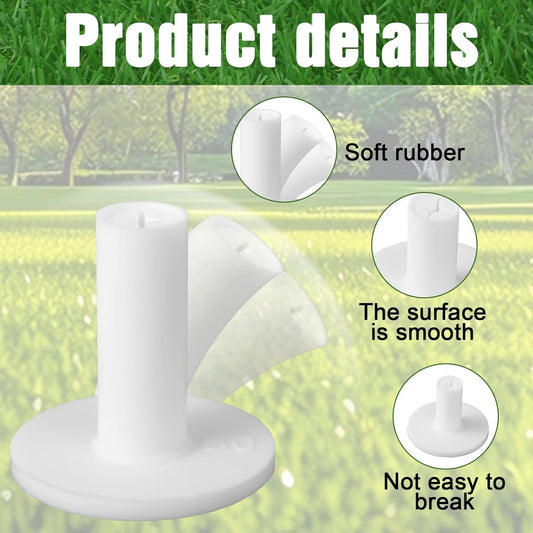 Rubber Tees for Golf Mats, 5 Pack Golf Mat Simulator Tees for Driving Range & Indoor Outdoor Practice Mat Tee Adaptor Size 1.5’’ Flight White Black Tee Holder Set for Hitting Mats