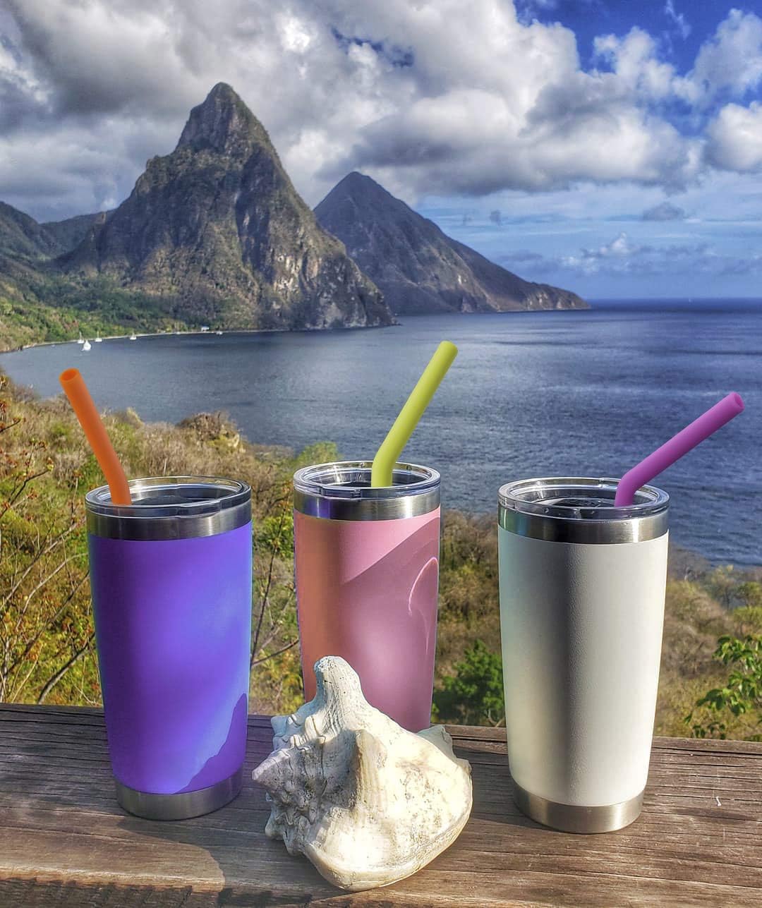 Reusable Silicone Straws, Long Flexible Silicone Drinking Straws with Cleaning Brushes for 30 oz Tumblers - 10 Pieces - BPA-Free - No Rubber Taste