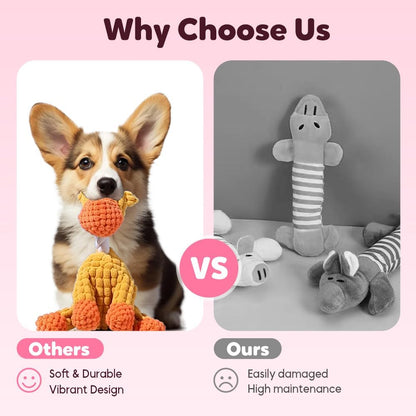 2026 New Dog Toys, Indestructible Plush Toy for Aggressive Chewers, Interactive Squeaky Soft Puppy Chew Toy, Durable Teething Toys Small Medium Large Dogs (Sky Blue)