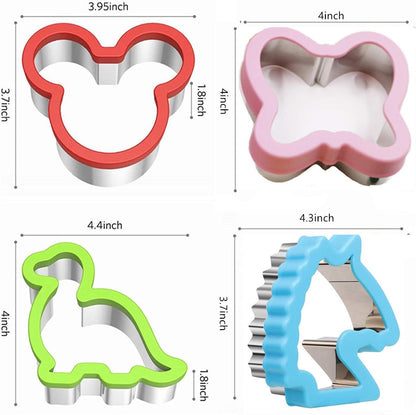 Sandwich Cutter Set Fruit Cutters Bread Cutout Shapes for Kids Lunch Butterfly Dinosaur Unicorn Mousehead Food Shaped Cookie Cutters 13 Pack for Baking and Food Tools Accessories