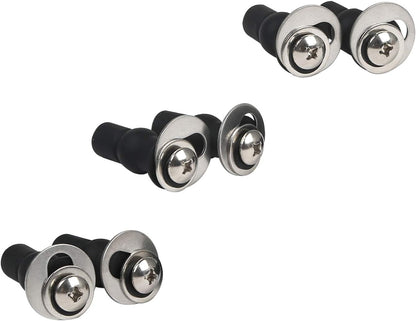 6 Pack Universal Toilet Seat Hinges Screw, Blind Hole fixings Expanding Rubber Top Fix Nuts Screws for Top Mounting Toilet Seat Hinges-3 Pairs (with One Expandable Ball)