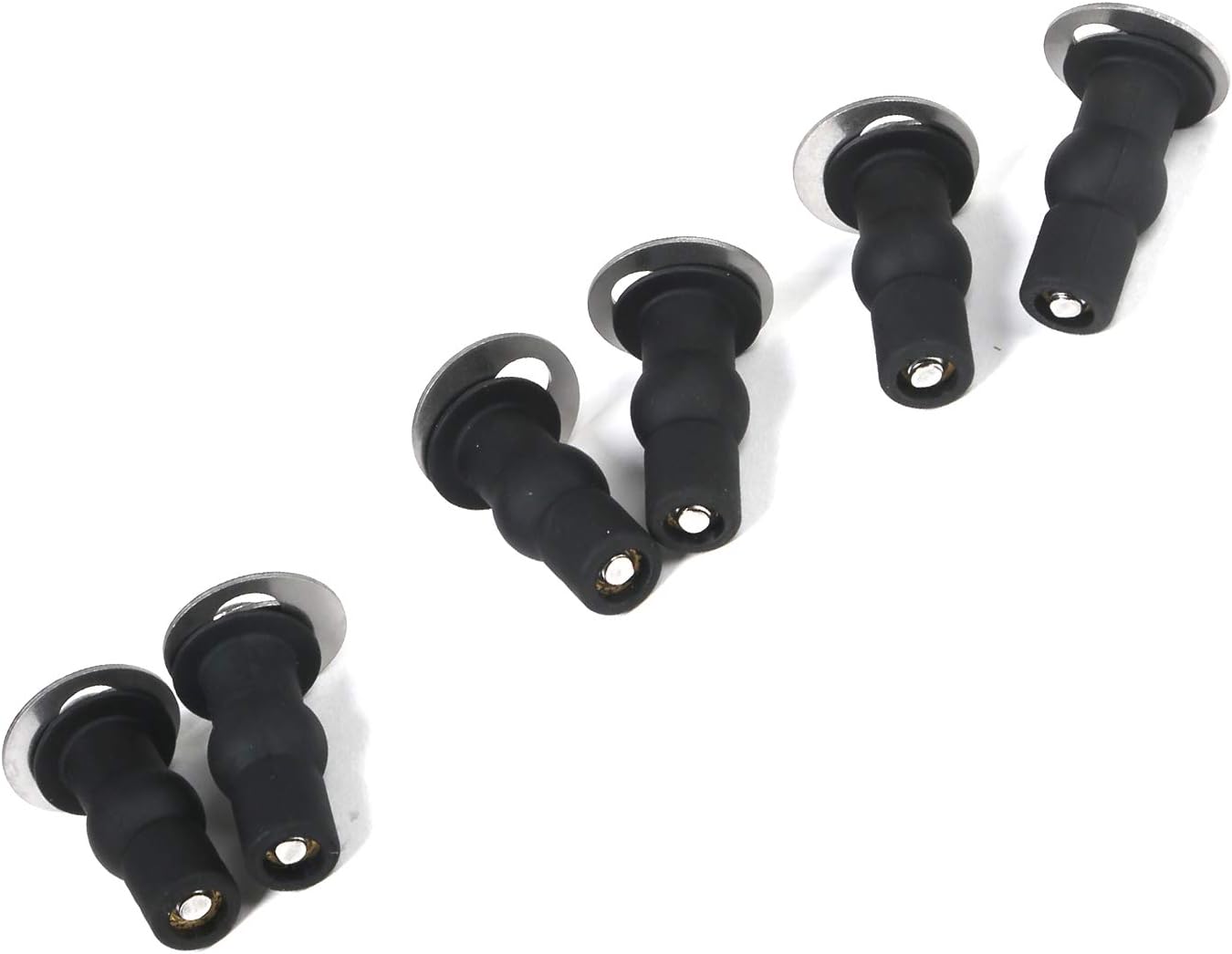 6 Pack Universal Toilet Seat Hinges Screw, Blind Hole fixings Expanding Rubber Top Fix Nuts Screws for Top Mounting Toilet Seat Hinges-3 Pairs (with One Expandable Ball)