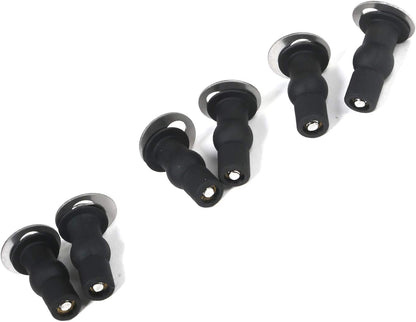 6 Pack Universal Toilet Seat Hinges Screw, Blind Hole fixings Expanding Rubber Top Fix Nuts Screws for Top Mounting Toilet Seat Hinges-3 Pairs (with One Expandable Ball)