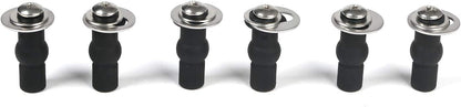 6 Pack Universal Toilet Seat Hinges Screw, Blind Hole fixings Expanding Rubber Top Fix Nuts Screws for Top Mounting Toilet Seat Hinges-3 Pairs (with One Expandable Ball)