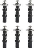 6 Pack Universal Toilet Seat Hinges Screw - Blind Hole Fixings Expanding Rubber Top Fix Nuts for Top Mounting - 3 Pairs With Two Expandable Ball