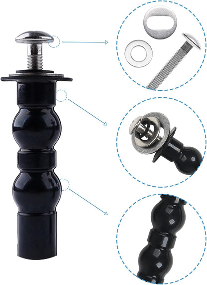 6 Pack Universal Toilet Seat Hinges Screw - Blind Hole Fixings Expanding Rubber Top Fix Nuts for Top Mounting - 3 Pairs With Two Expandable Ball