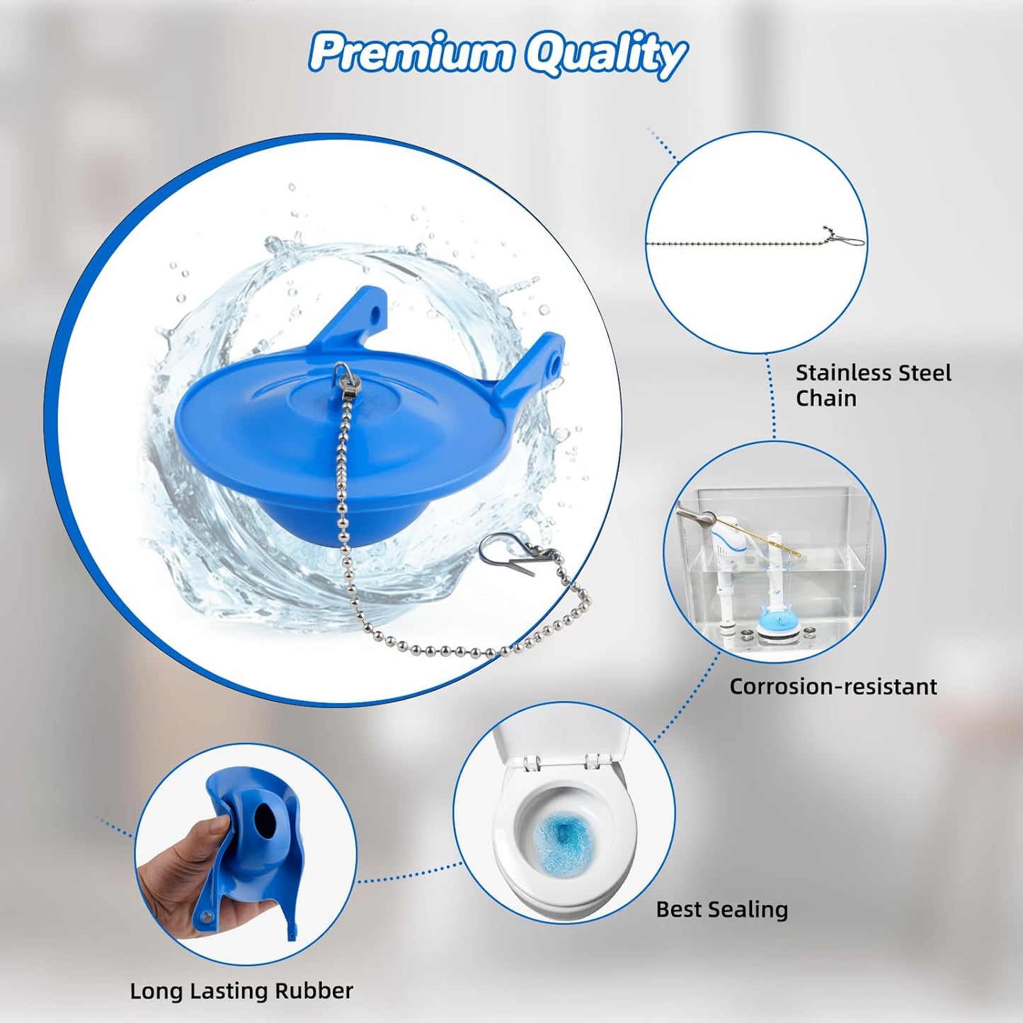 2 pcs Toilet Flapper Replacement, Compatible with Gerber 99-788 and Lowes AquaSouce Original 3" Flapper Replacement for 1.28 GPF Toilets (98923, 312795, 352027, 395280, 12293)-Water Saving.