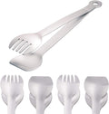 Small Serving Tongs 6-Inch Stainless Steel Mini Appetizer Tongs, Set of 4 (Brushed)