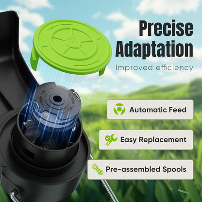14 Pack Replacement Spool for Greenworks Weed Eater, 0.065" 18ft Dual Line String Trimmer Line Spool(2900719) Compatible with Greenworks Cordless Trimmer(12 Line Spools+2 Cap)
