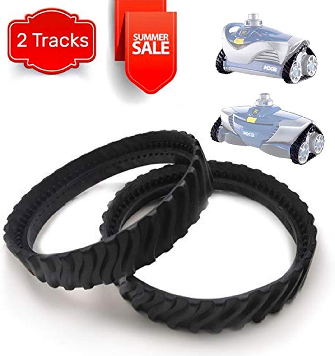 1 Pair R0526100 Exact Track Replacement | Compatible with MX8/MX6 In-Ground Pool Cleaner/Made of Premium, Heavy Duty Rubber - Improving The Parts Life Cycle by 50%