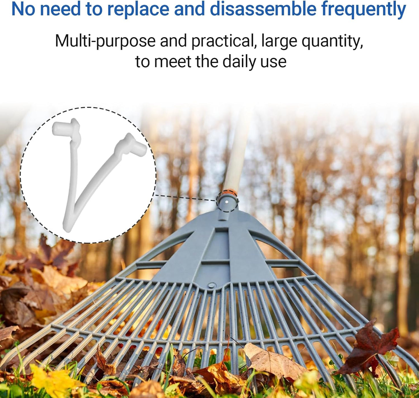 (21-Pack)  Replacement Pool V-Clips - Pool Brush Plastic Clips/Pool Pole Net Clips for Cleaning Pool Walls - Perfect for Pool Brushes, Skimmers, and Leaf Nets - Made from Heavy-Duty Plastic
