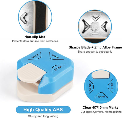 6 Pack Silicone Soda Can Cover Lids, Reusable Soda Can Lids Beer Can + Paper Corner Rounder Punch, Corner Punch Corner Cutter