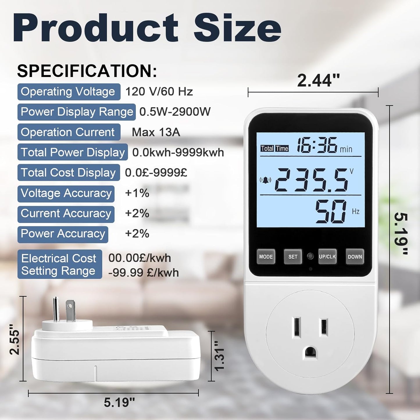 6 Pack Silicone Soda Can Cover Lids, Reusable Soda Can Lids Beer Can Covers + Upgraded Watt Meter, Watt Usage Meter Plug Home Energy Monitor Consumption