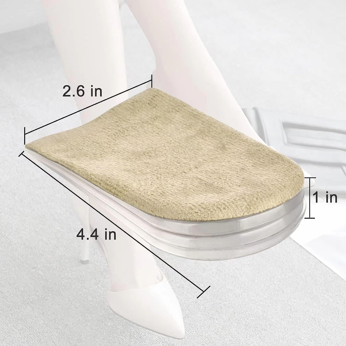 Adjustable Heel Lift Inserts 2 Pack Soft Silicone Height Increase Insoles Heel Lifts for Shoes 1/4" to 1" - 4 Layers