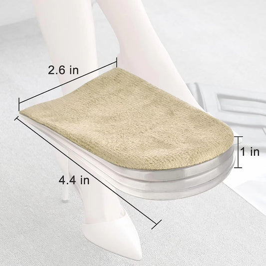 Adjustable Heel Lift Inserts 2 Pack Soft Silicone Height Increase Insoles Heel Lifts for Shoes 1/4" to 1" - 4 Layers