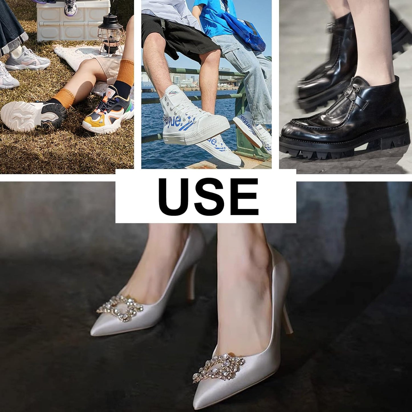Adjustable Heel Lift Inserts 2 Pack Soft Silicone Height Increase Insoles Heel Lifts for Shoes 1/4" to 1" - 4 Layers