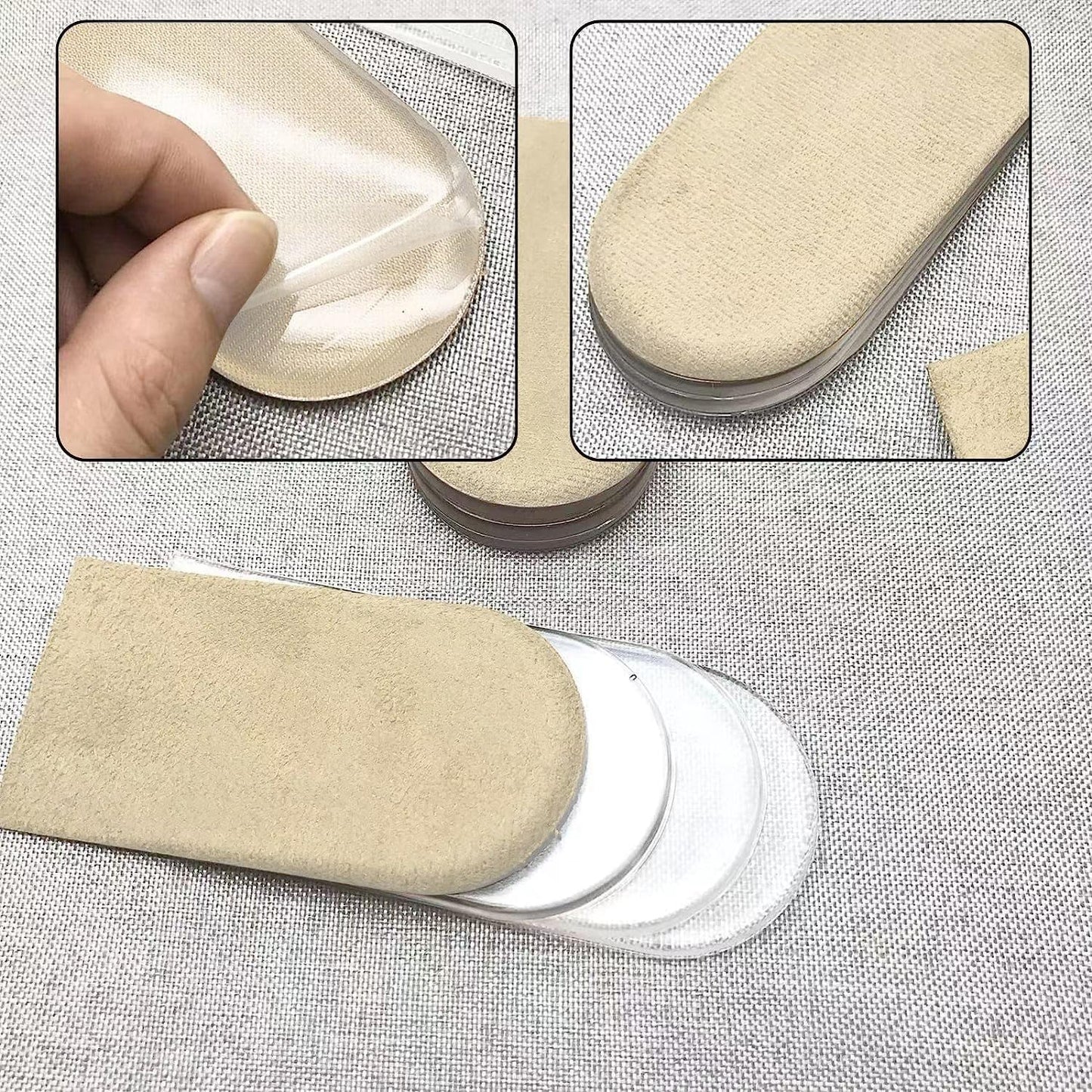 Adjustable Heel Lift Inserts 2 Pack Soft Silicone Height Increase Insoles Heel Lifts for Shoes 1/4" to 1" - 4 Layers