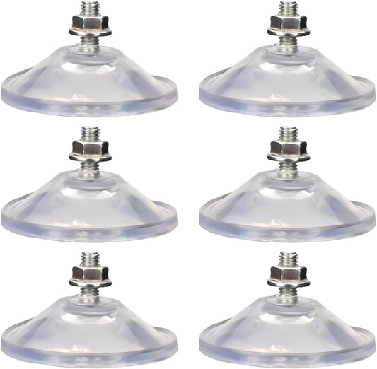 6 Pcs Strong Thickened Sucker Suction Cup Clear PVC Sucker Pads with M6 x 14 Thread Screw Extra Strong Adhesive Glass Suction Holder