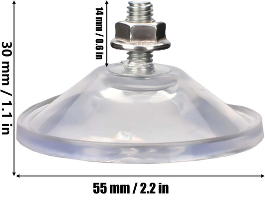 6 Pcs Strong Thickened Sucker Suction Cup Clear PVC Sucker Pads with M6 x 14 Thread Screw Extra Strong Adhesive Glass Suction Holder