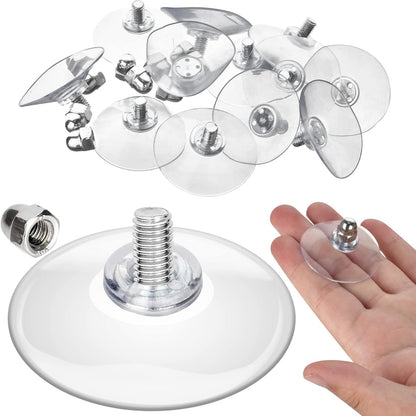 Storage Hook - 12 Pack Suction Cups with Screws, Extra Strong Adhesive, Rust Resistant, for Glass, Wall, Door, Bathroom, Kitchen, Outdoor, 1.7" Diameter, 5 lbs Weight Capacity