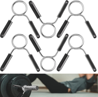 Spring Clip Collars 1 Inch Olympic Barbell Clamps Dumbbell Clips Weight Bar Clips for Weightlifting, Powerlifting, Strength Training.