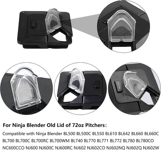Pour Spout Cover for Ninja Blender Lid Replacement - 72 oz Pitcher Flap Spout Cover Replacement Parts for NJ600 BL610 BL740 BL700