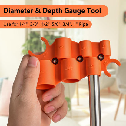 1/4 Inch to 1 Depth Gauge and Pipe Deburring Tool Kit 2 Pack Inner-Outer Reamer Pipe Tubing Chamfer Tool Copper Reamer for PVC, PPR, Copper, Brass, Aluminum Pipe