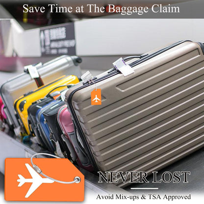 Mini Jewelry Travel Case and 7 Pack Silice Luggage Tag Travel Suitcase Tags with Name ID Card