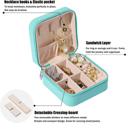 Mini Jewelry Travel Case and 7 Pack Silice Luggage Tag Travel Suitcase Tags with Name ID Card