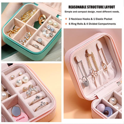 Mini Jewelry Travel Case and 7 Pack Silice Luggage Tag Travel Suitcase Tags with Name ID Card