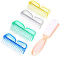 4PCS Wide Tooth Detangling Comb, Large Hair Styling Comb for Curly, Hand Fingernail Scrub Cleaning Brushes for Toes and Nails Cleaner