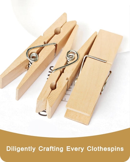 Clothes Pins, Sturdy and Heavy Duty Natural Wood Clips Wooden Clothespins for Hanging Clothes Photo Pictures Crafts Small Classroom Decorative Peg, 30 PCS