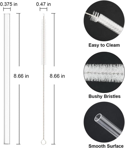 10 PCS Straw Cleaner Brush and 5Pcs Replacement Clear Straw for Stanley Cup 14oz 20oz Tumbler