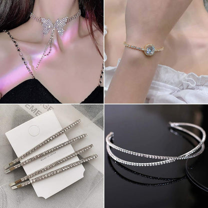 1 Roll 10 Yards 3MM Crystal Rhinestone Close Chain Trim for Sewing Craft DIY Decoration Jewelry Silver Claw Cup Diamond Trimming Clear (SS12) silver
