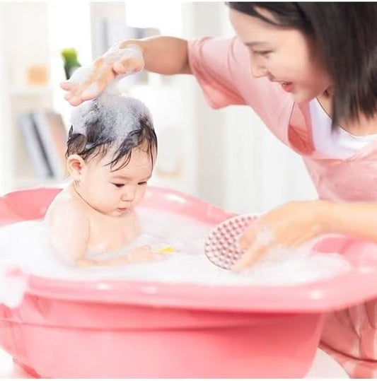 Exfoliating Silicone Body Scrubber Bath Brush Glowing Skin Shower Loofah for Gentle Long Lasting Lathers Well & More Hygienic Than Traditional (Pink)
