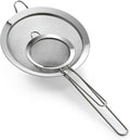 Premium 304 Stainless Steel Fine Mesh Strainer – Multi-Use Colander, Sieve, and Filter for Rice, Juice, Quinoa, Flour, Baking, Cooking, Meal Prep Durable, Easy-to-Clean Kitchen Tool  7.1 in + 3.9