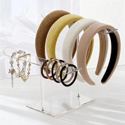 Petluno Double-Tier Clear Acrylic Headband Holder Stand - Elegant Display for 20+ Hair Bands, Accessories Organizer Bedroom, Vanity & Salon Space-Saving, Durable Stylish
