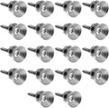 Xindojuz 18 PCS Guitar Strap Button, Metal Guitar Strap Peg Buttons Locks End Pins with Mounting Screws, Anti Slipping Music Parts for Acoustic Classical Electric Guitars Bass Ukulele (Silver)