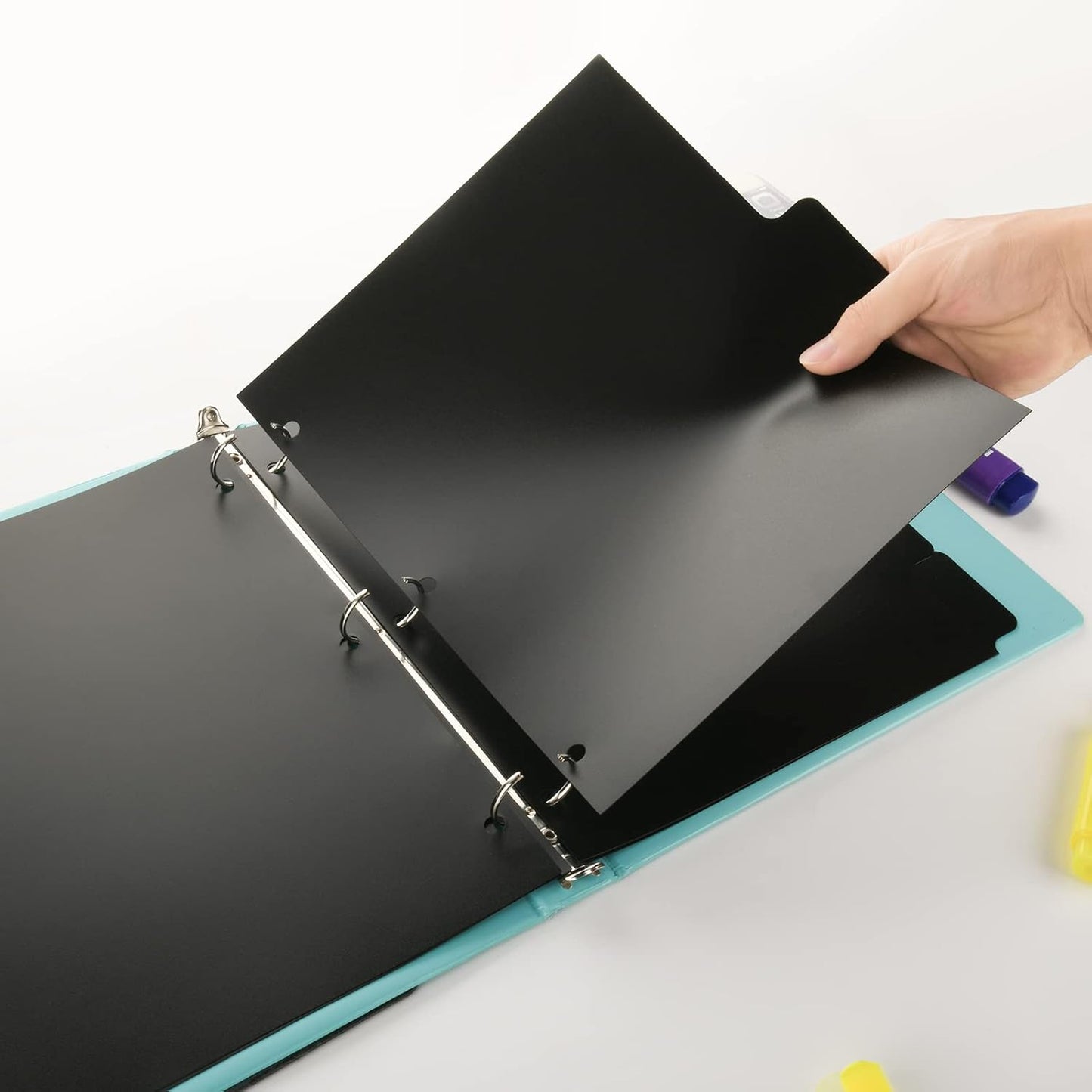 3 Ring Binder Dividers with 5-Tabs for Letter Size, 1/5 Cut, 3-Hole Punched, Write & Erase Plastic Binder Dividers Extra Durable Section Index Dividers for Binders, Pack of 2 Sets, 10 Dividers Total