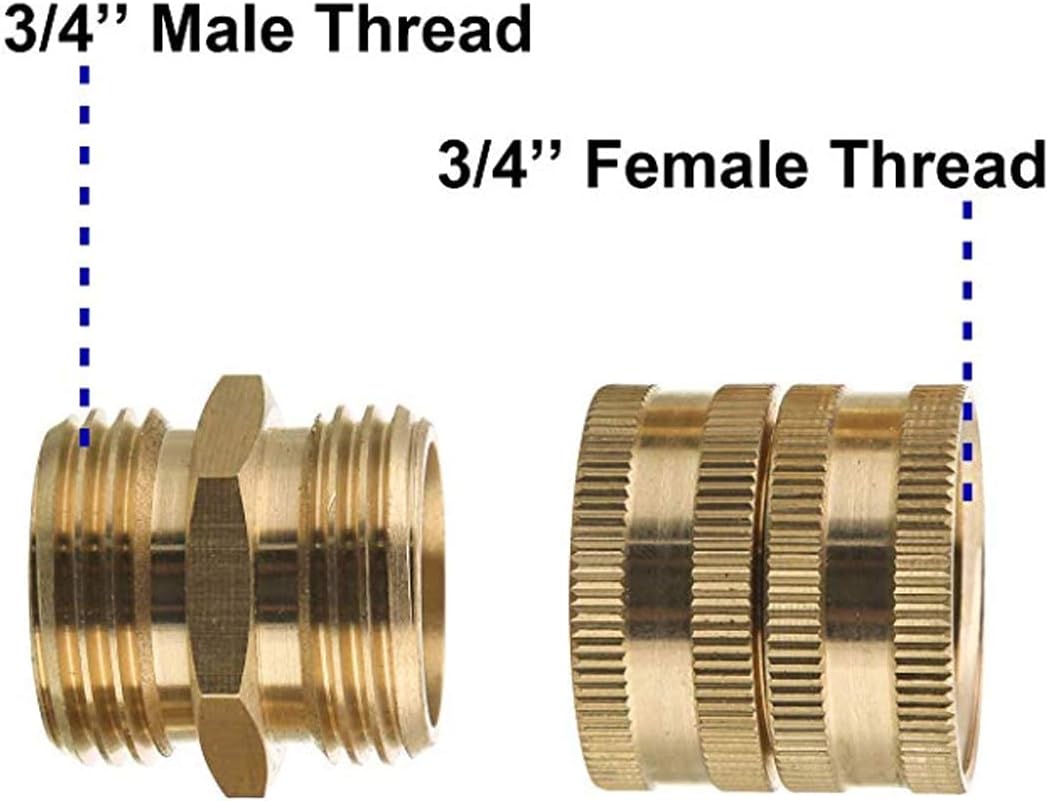 Garden Hose Adapter + Brass Garden Hose End Caps