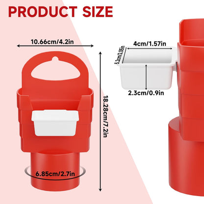 French Fry Holder and Dip Sauce Holder Set for Car, Mini Sauce Holder for On-The-Go Snacking, Idea for Men and Women Stocking Stuffer, for Holiday Present (Red)