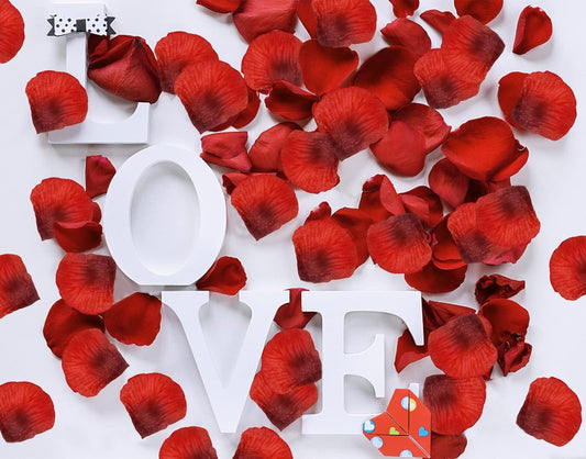 3200 Pcs Artificial Rose Petals for Romantic Night, Fake Rose Flower Petals for Wedding, Party, Valentines Day Decorations for The Home (Dark Red)