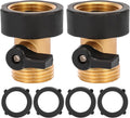 Water Hose Shut Off Valve, 2 Pack Heavy Duty 3/4 Inch Solid Brass Garden Hose Connector