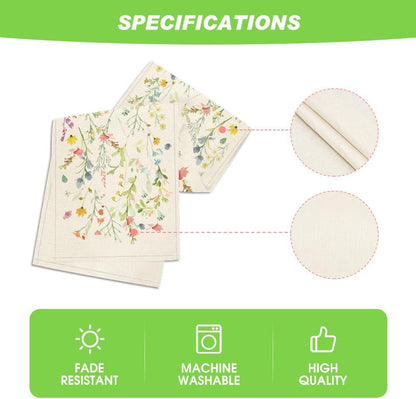 Wildflowers Bloom Flowers Spring Table Runner, Seasonal Summer Floral Kitchen Dining Table Decoration for Home Party Decor 13x72 Inch