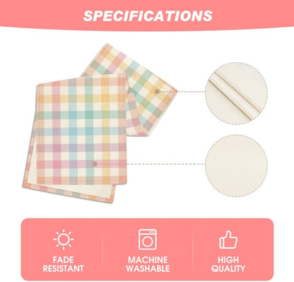 Blue Pink Yellow Buffalo Plaid Easter Table Runner, Daily Holiday Check Kitchen Dining Table Decoration for Home Party Outdoor 13x72 Inch