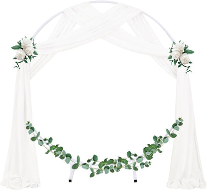 Wedding Arch Draping Fabric 1 Panel 29" x 19Ft Ivory Sheer Chiffon Curtain Drapes 6 Yards for Wedding Ceremony Birthday Party Decoration